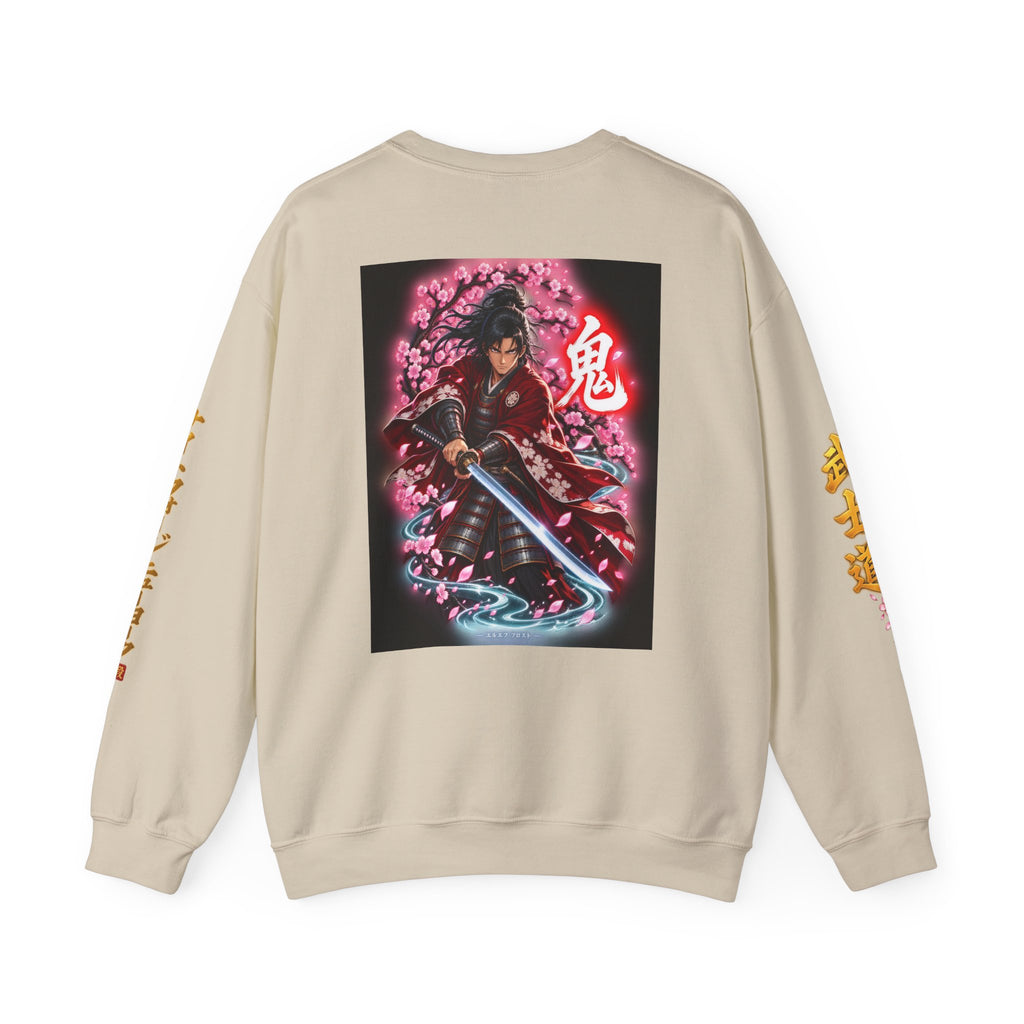 Japanese Samurai Cherry Blossom Crew Sweatshirt