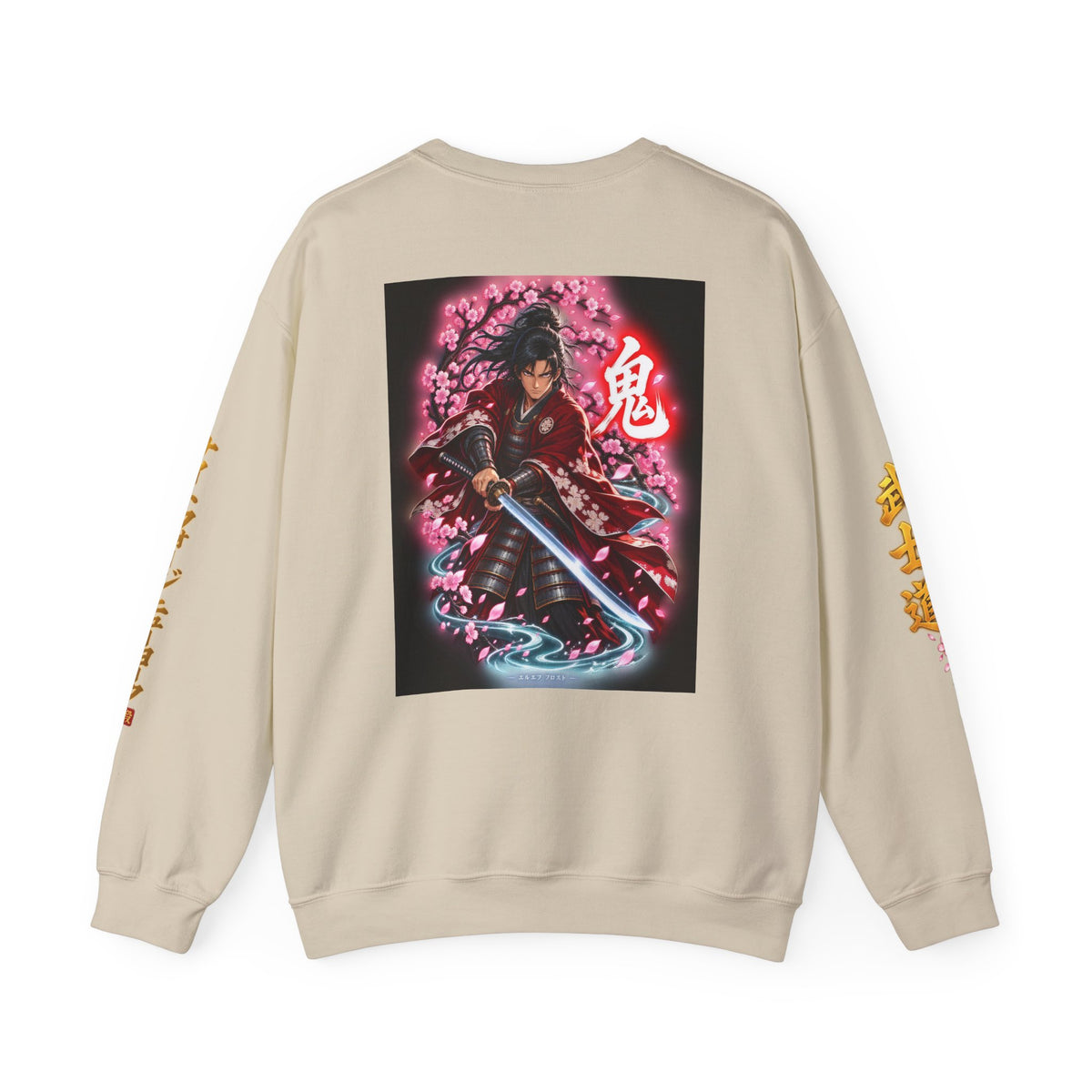 Japanese Samurai Cherry Blossom Crew Sweatshirt