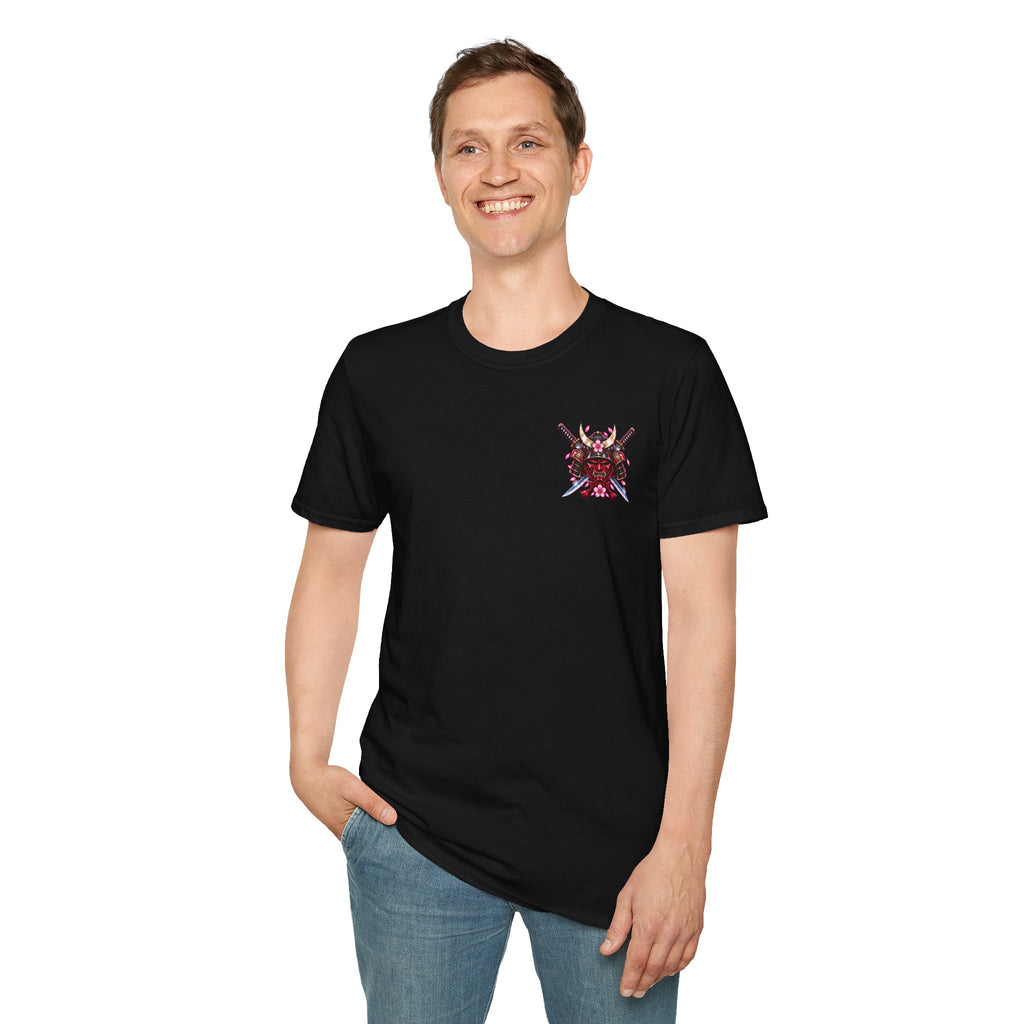 Japanese Samurai Warrior T-Shirt with Cherry Blossoms