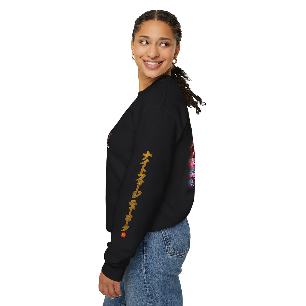 Japanese Samurai Cherry Blossom Crew Sweatshirt