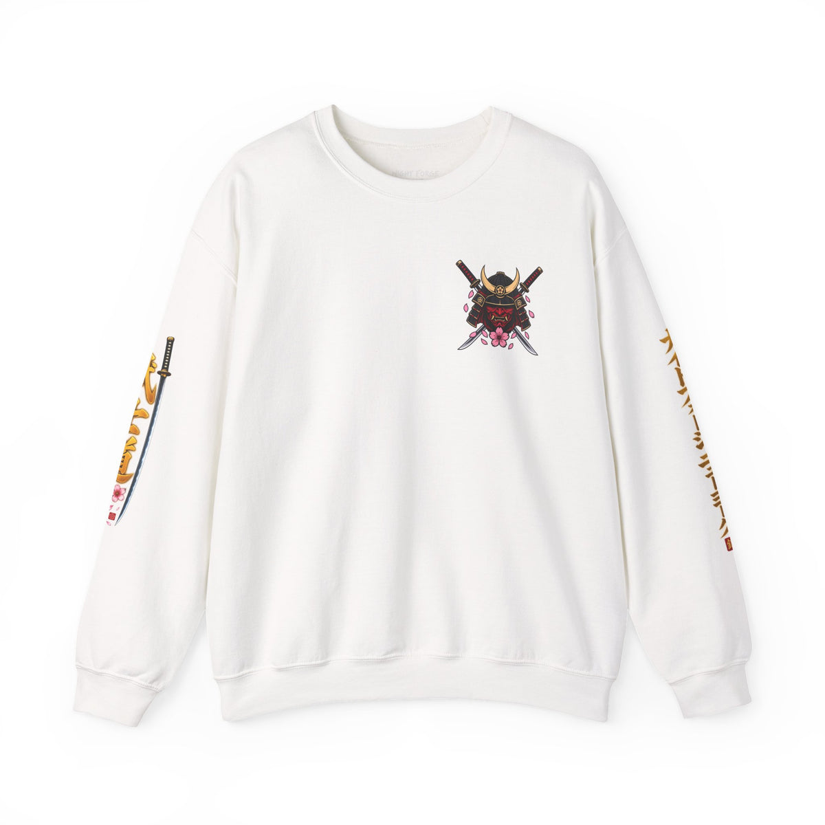 Japanese Samurai Cherry Blossom Crew Sweatshirt
