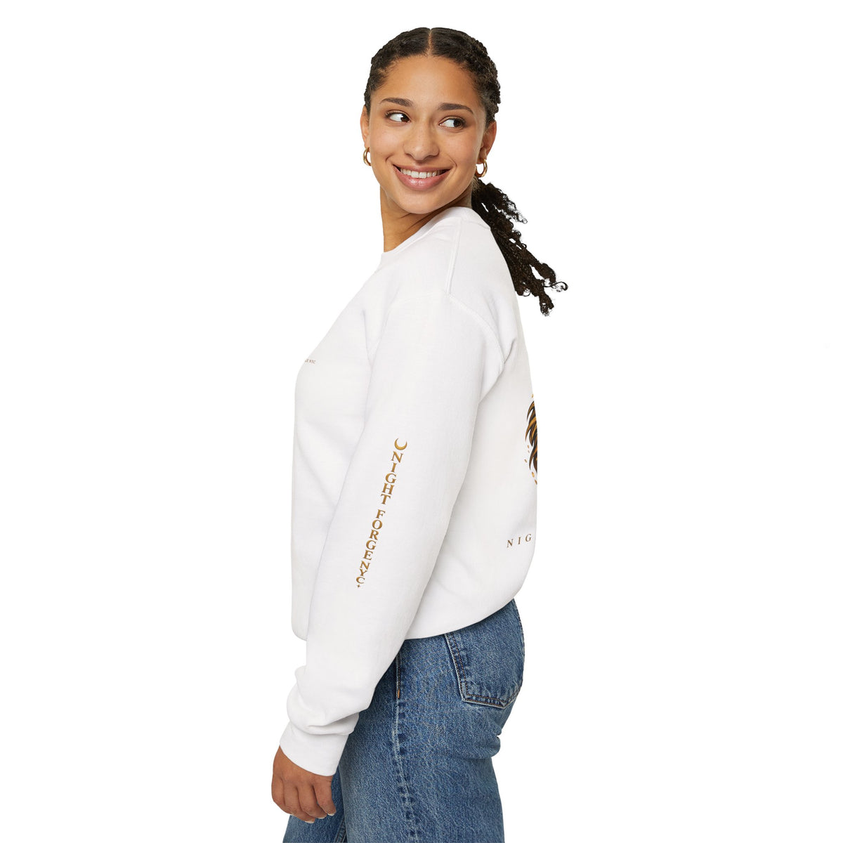 Night Force NYC Lion Graphic Crewneck Sweatshirt