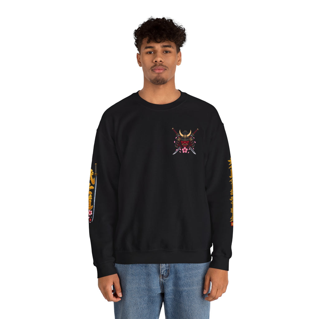 Japanese Samurai Cherry Blossom Crew Sweatshirt