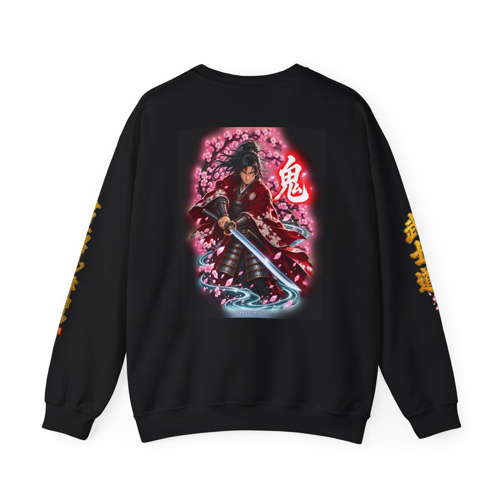 Japanese Samurai Cherry Blossom Crew Sweatshirt