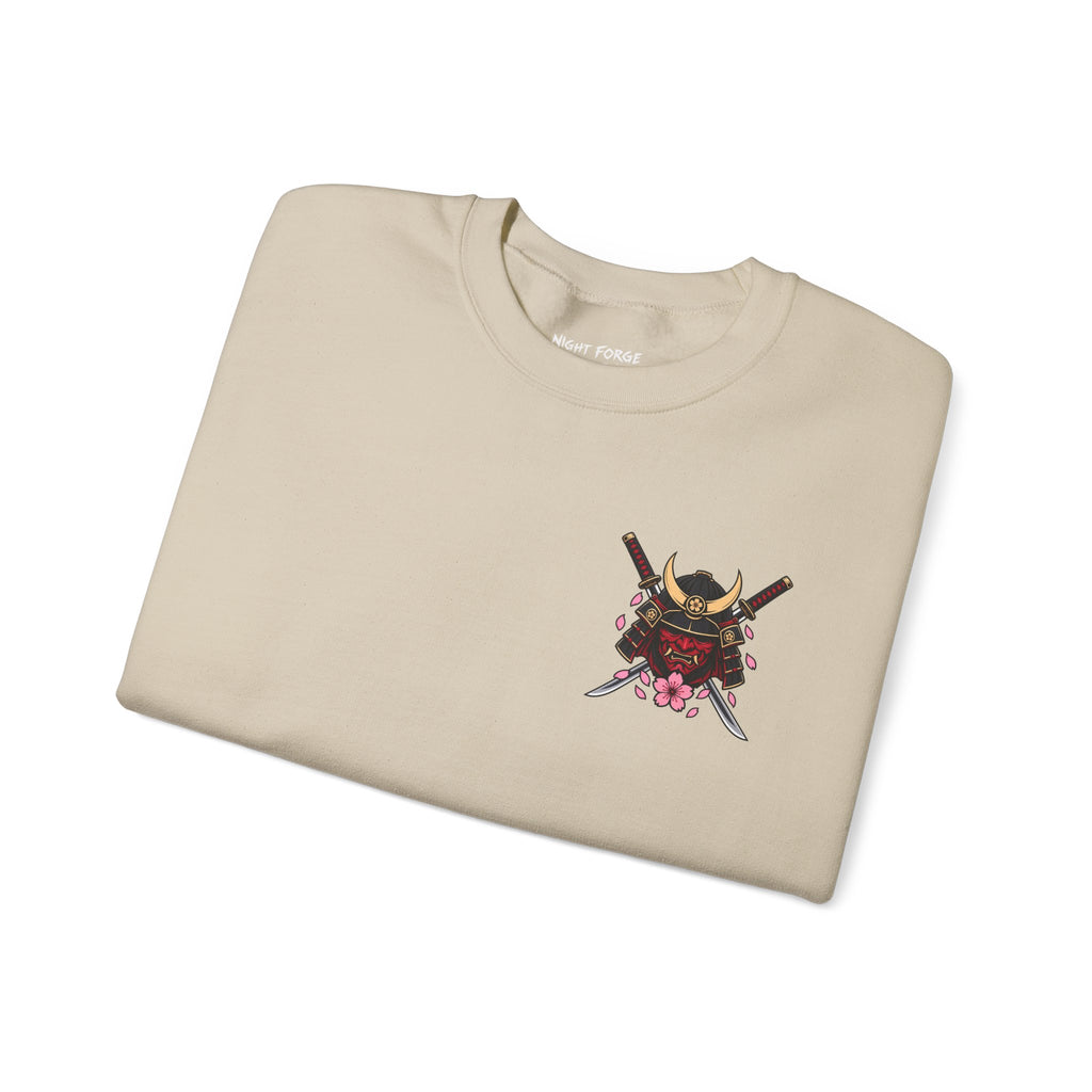 Japanese Samurai Cherry Blossom Crew Sweatshirt