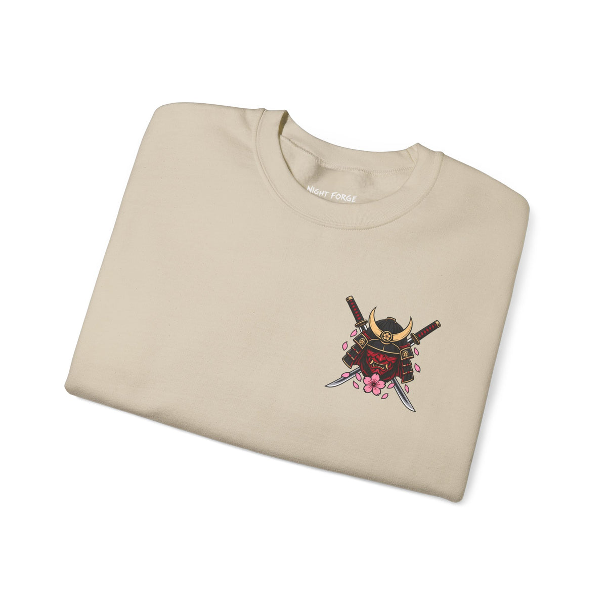 Japanese Samurai Cherry Blossom Crew Sweatshirt