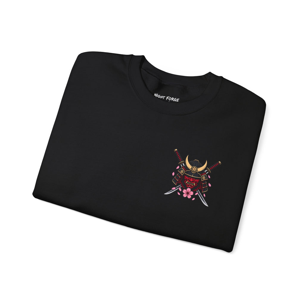 Japanese Samurai Cherry Blossom Crew Sweatshirt